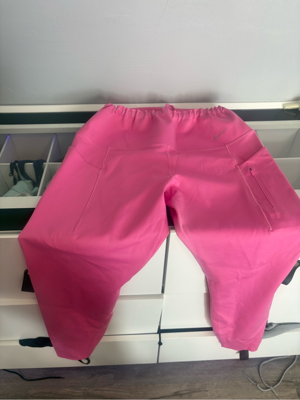 Nike woman’s Bright Pink Jogger Sweatpants with Zip Pocket